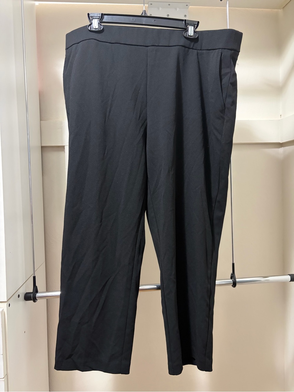 Hilary Radley Black Straight-Leg Stretch Dress Pants